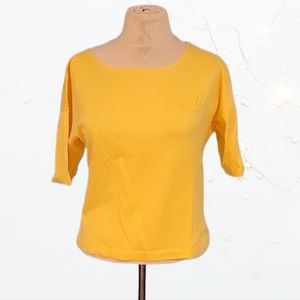 Ungaro Solo Donna Paris Yellow Italian Cotton t-shirt Size 4